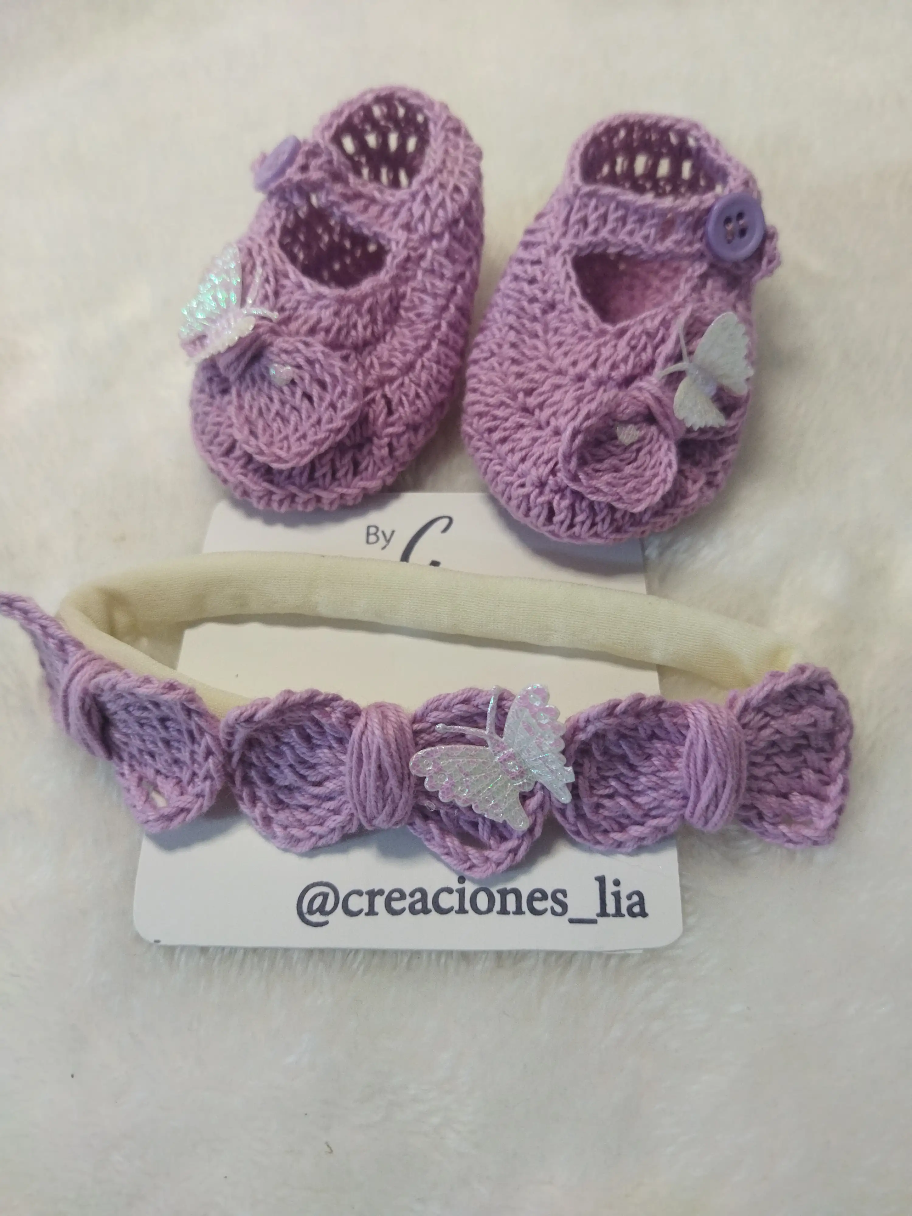 Zapatillas y cintillo en crochet  - Imagen 3