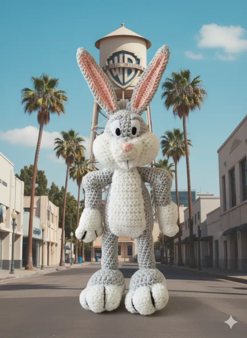 Peluche Amigurumi Bugs Bunny "¿Qué hay de nuevo, viejo?"