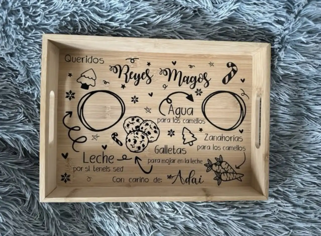 Bandeja Reyes magos o Papá Noel personalizada