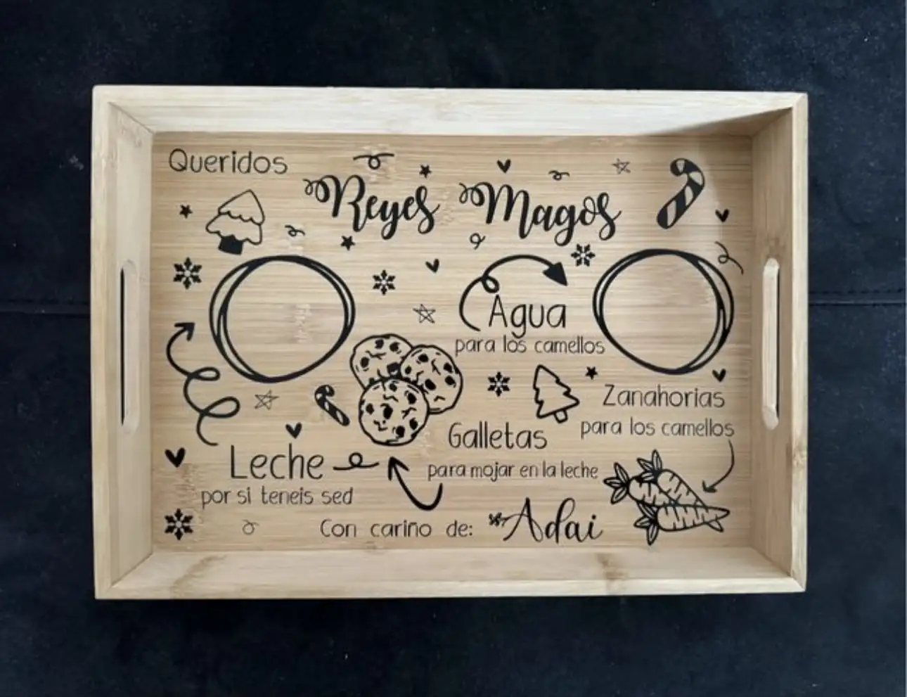 Bandeja Reyes magos o Papá Noel personalizada - Imagen 4