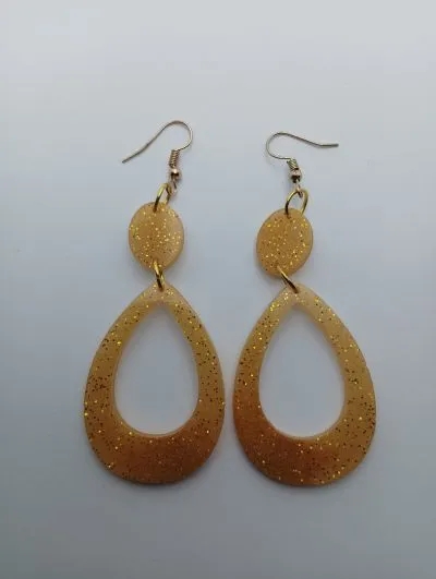 Pendientes Lágrima Brillos de Oro - Imagen 3