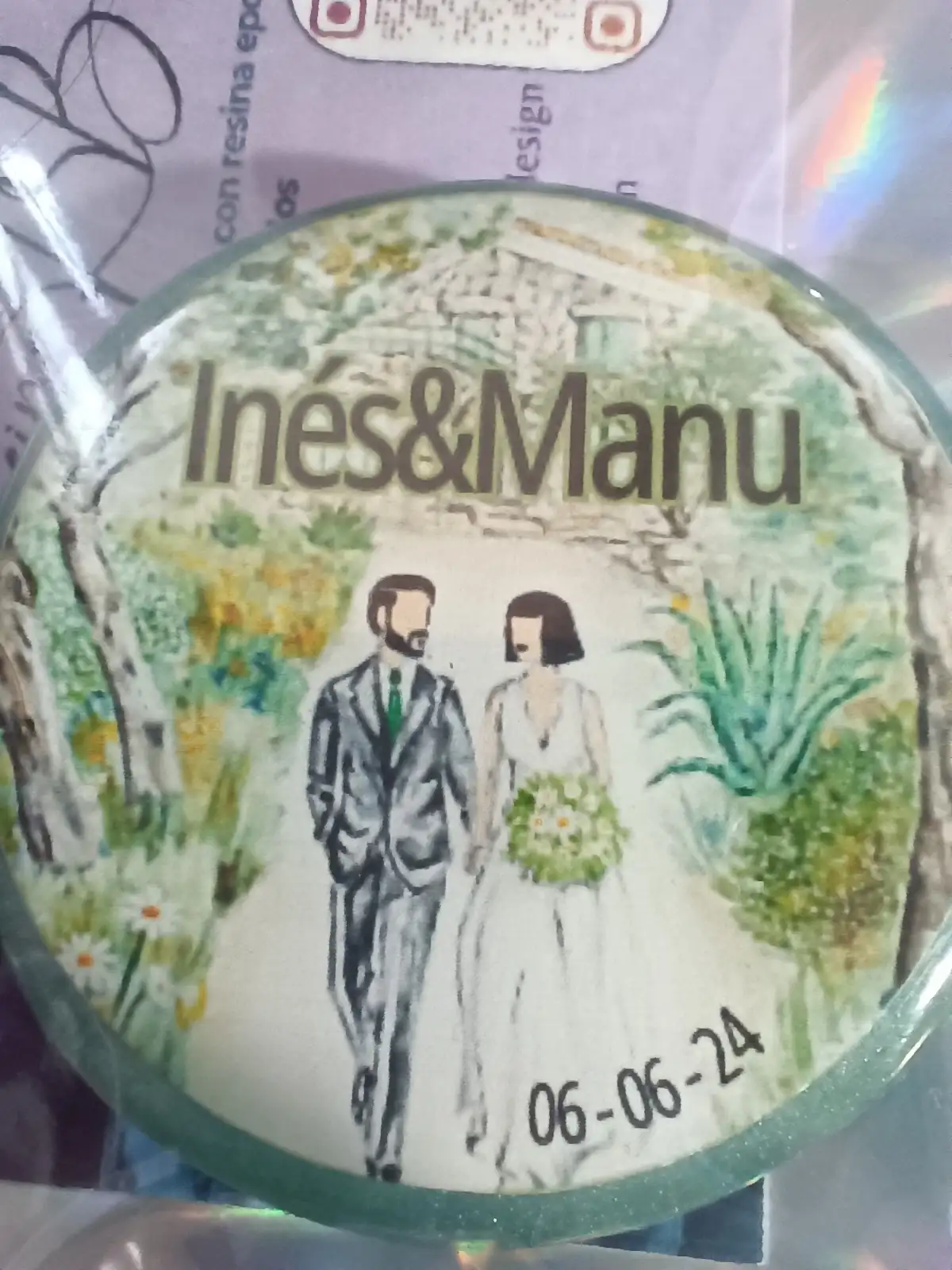 Imán hecho a mano con resina
