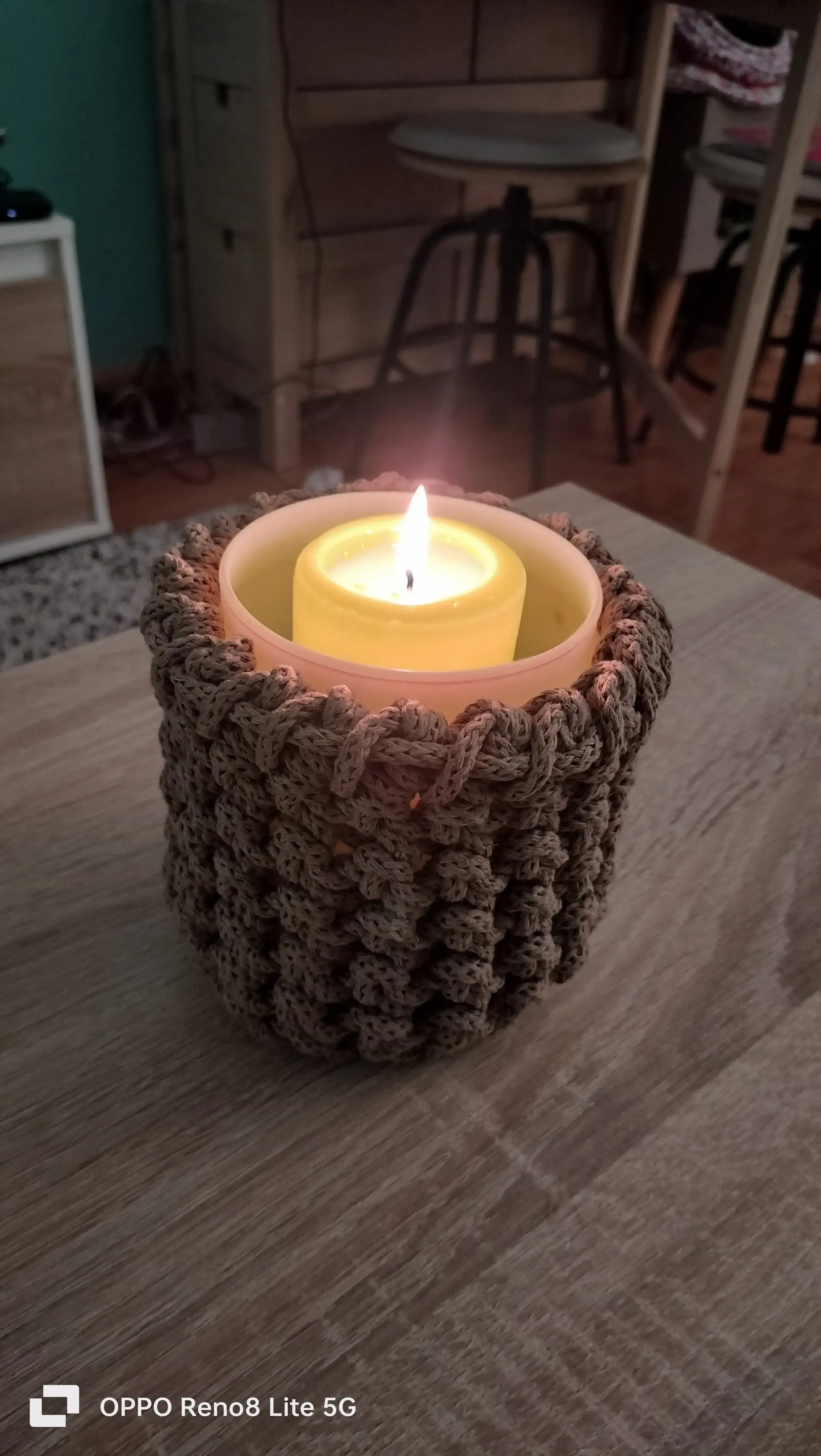 Portavela de crochet