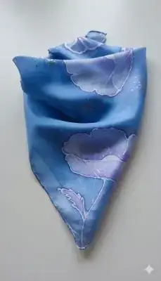Brazalete/Pañuelo Seda Pintado a Mano con amapolas - Imagen 2