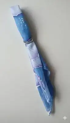 Brazalete/Pañuelo Seda Pintado a Mano con amapolas - Imagen 5
