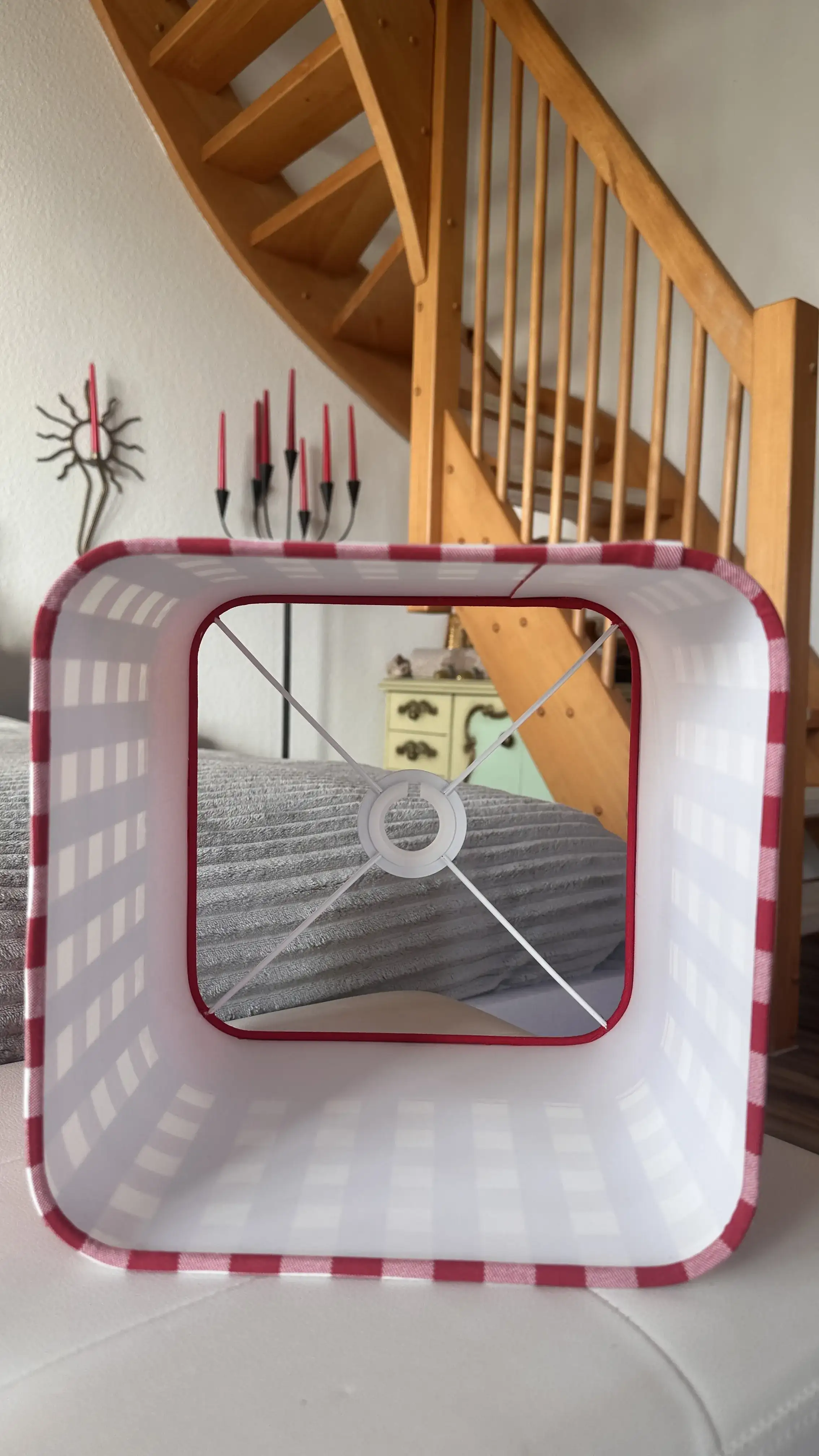 Pantalla para lámpara Navidad a cuadros  - Imagen 4