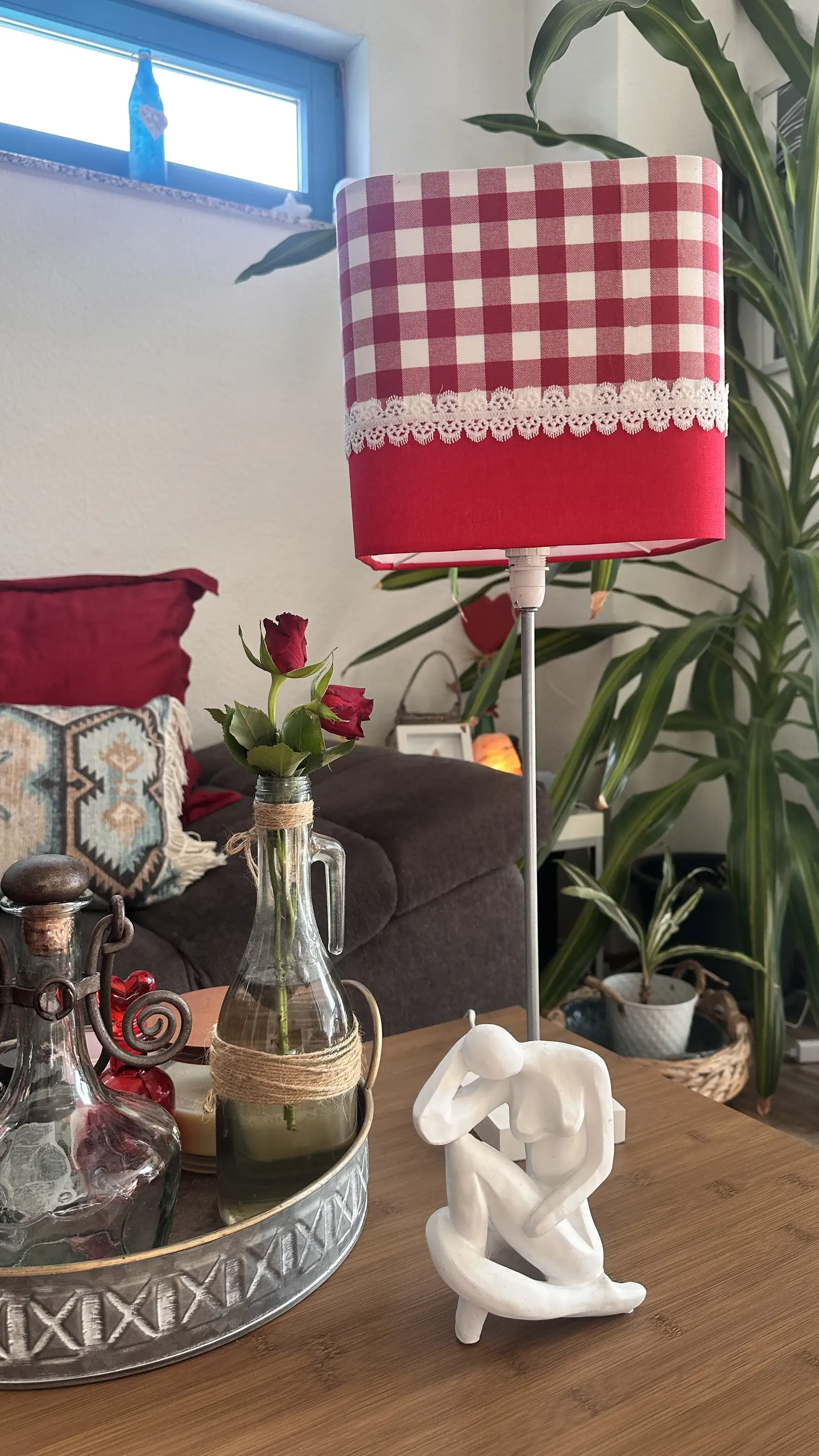 Pantalla para lámpara Navidad a cuadros  - Imagen 3