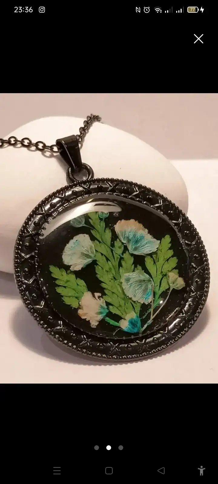 Camafeo con flores reales 