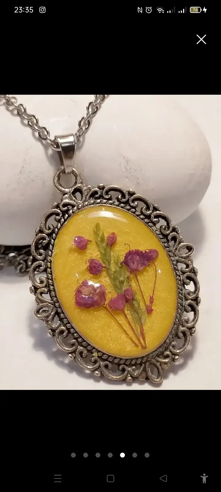Camafeo con flores reales 