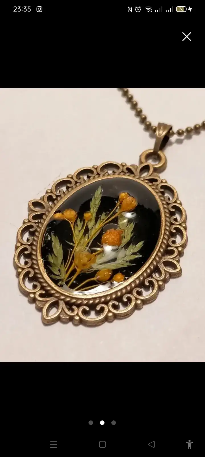 Camafeo con flores reales 