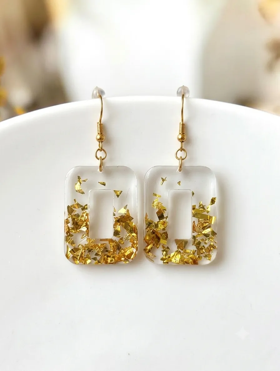 Pendientes Geométricos Pan de Oro