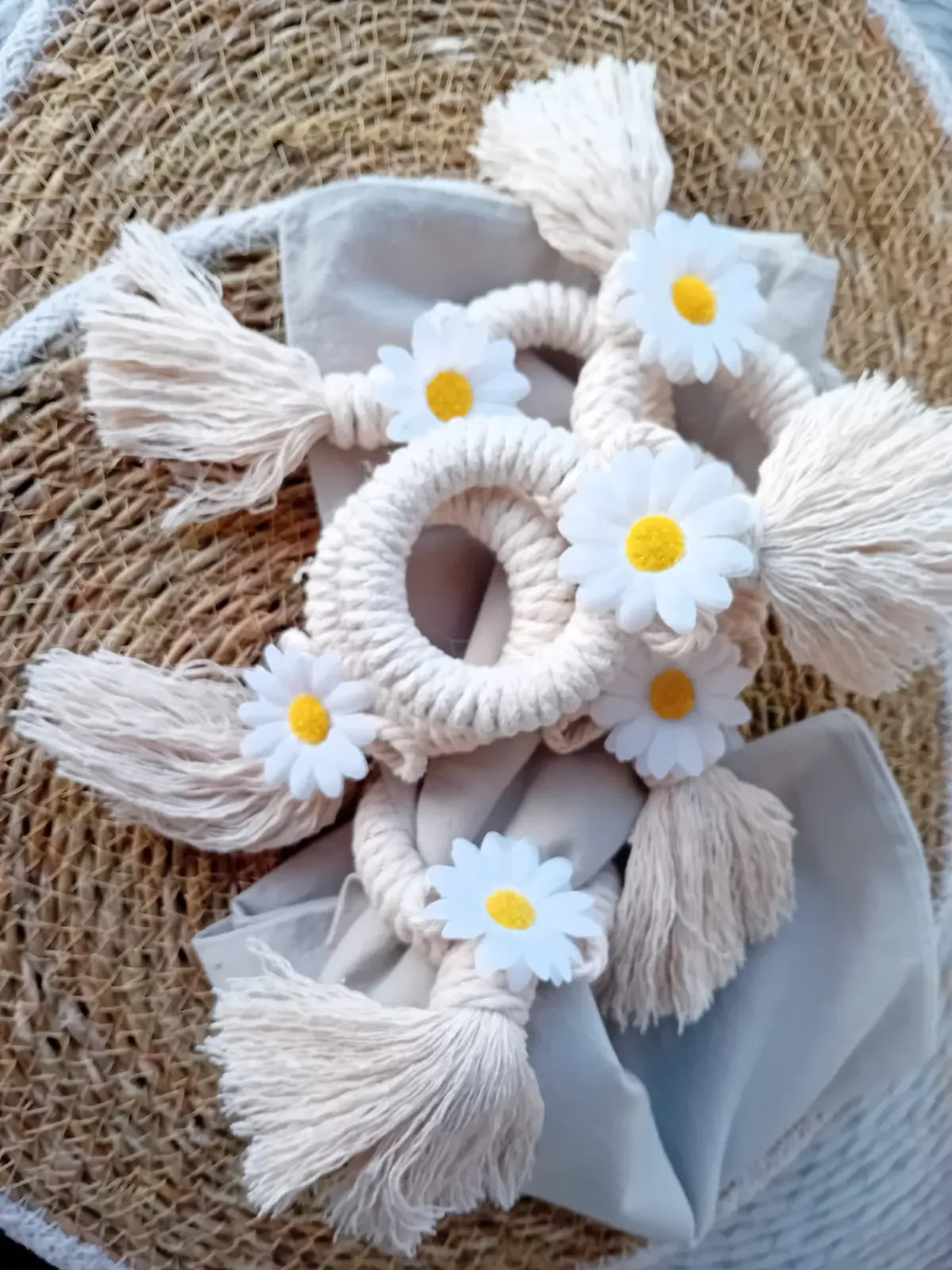 Servilleteros flor blanca - Imagen 4