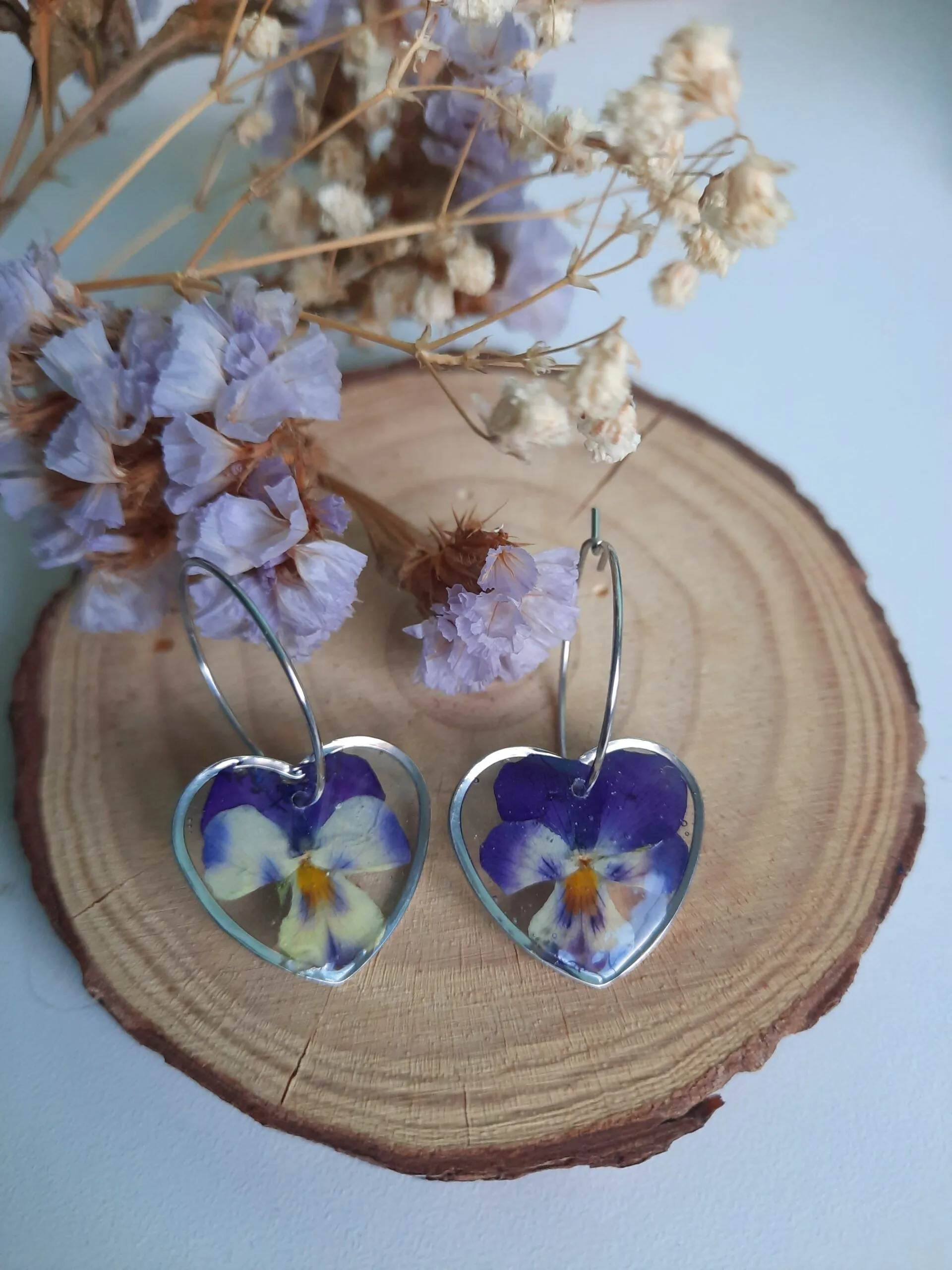 Pendientes Flor Pensamiento
