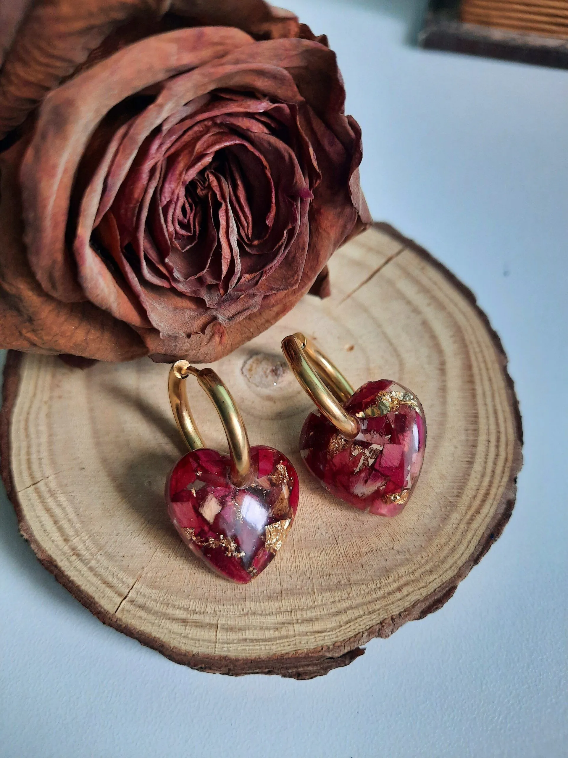 Pendientes Pétalos de Rosa