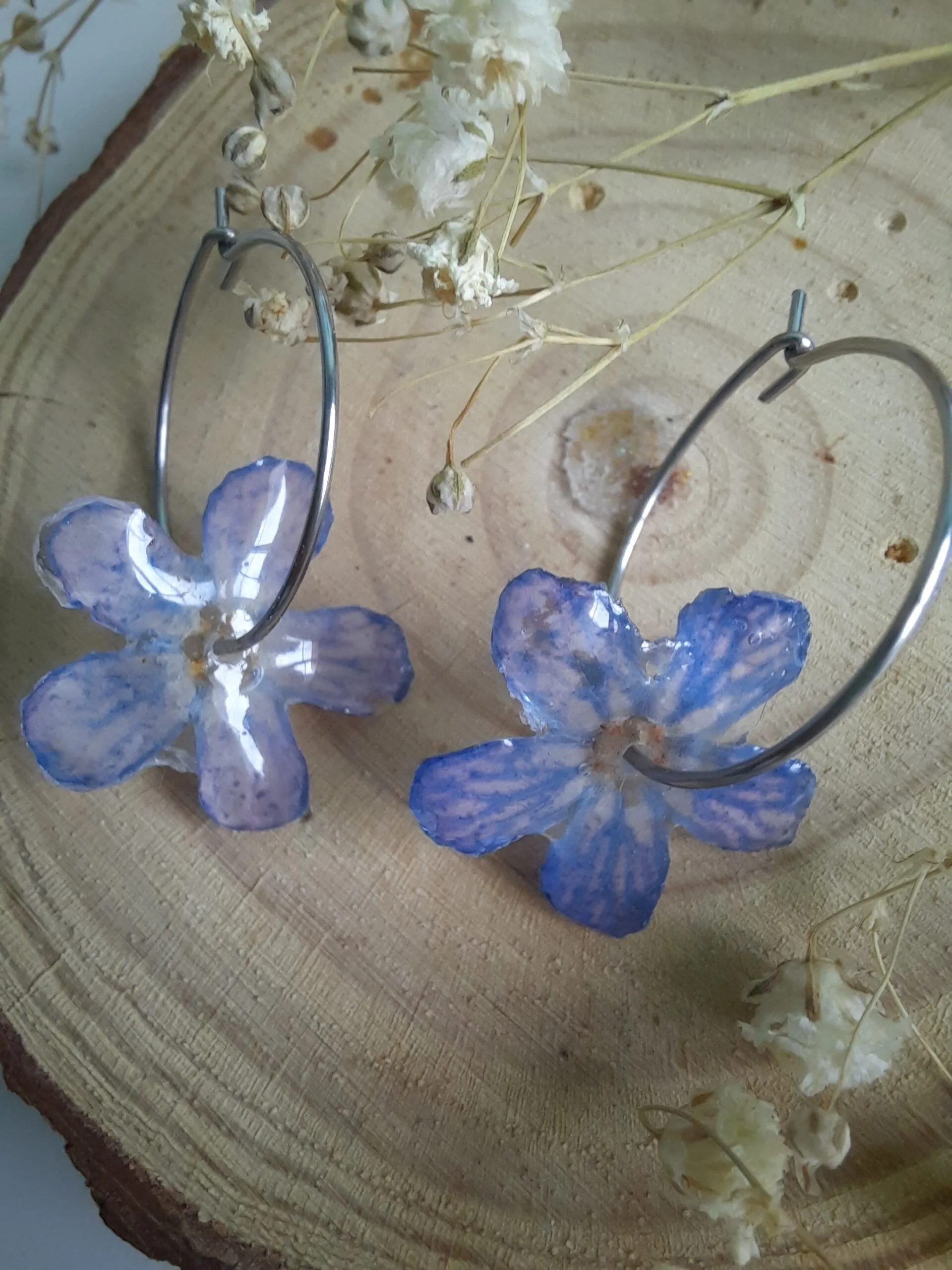 Pendientes flor natural 'Lengua de buey' - Imagen 2