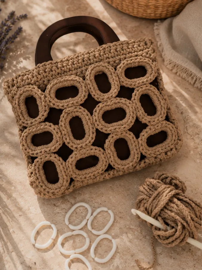 Bolso de mano hecho a crochet