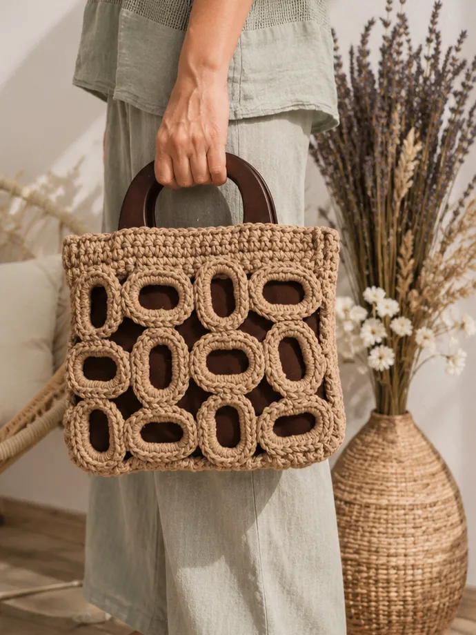 Bolso de mano hecho a crochet - Imagen 2