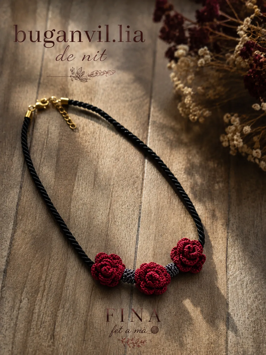 Collar buganvilla de noche