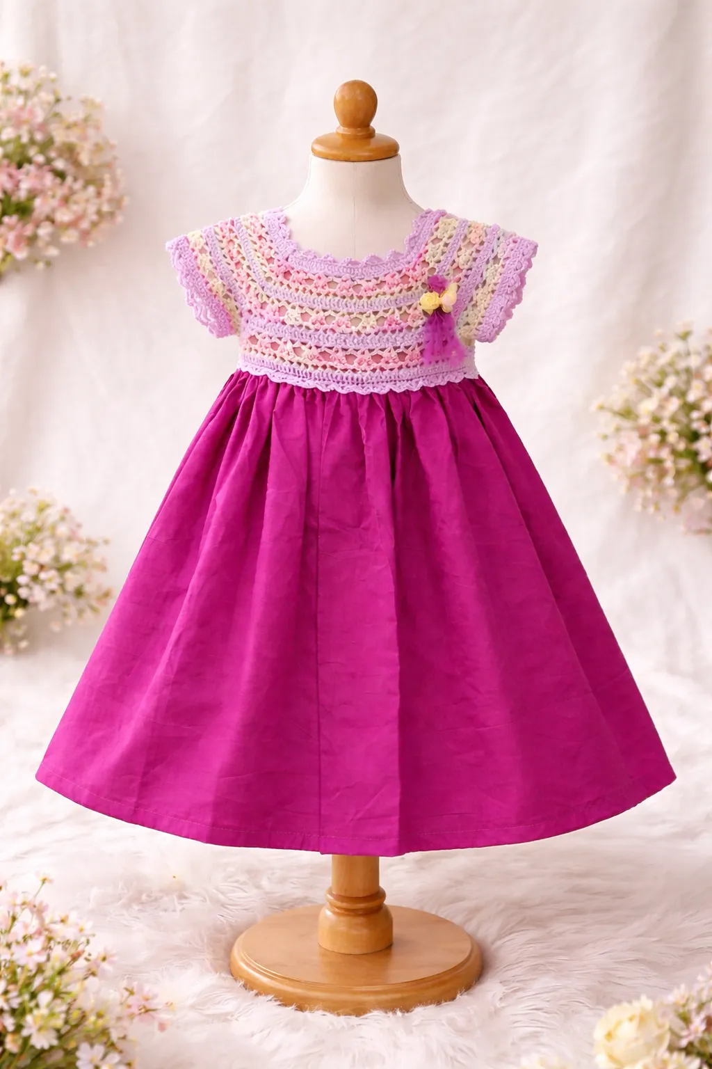 Vestido crochet elegance bebé 18 a 24 meses