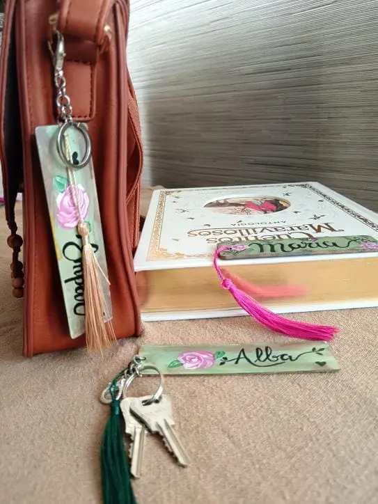Conjunto de Abanico y marcapágina Boho chic  - Imagen 2