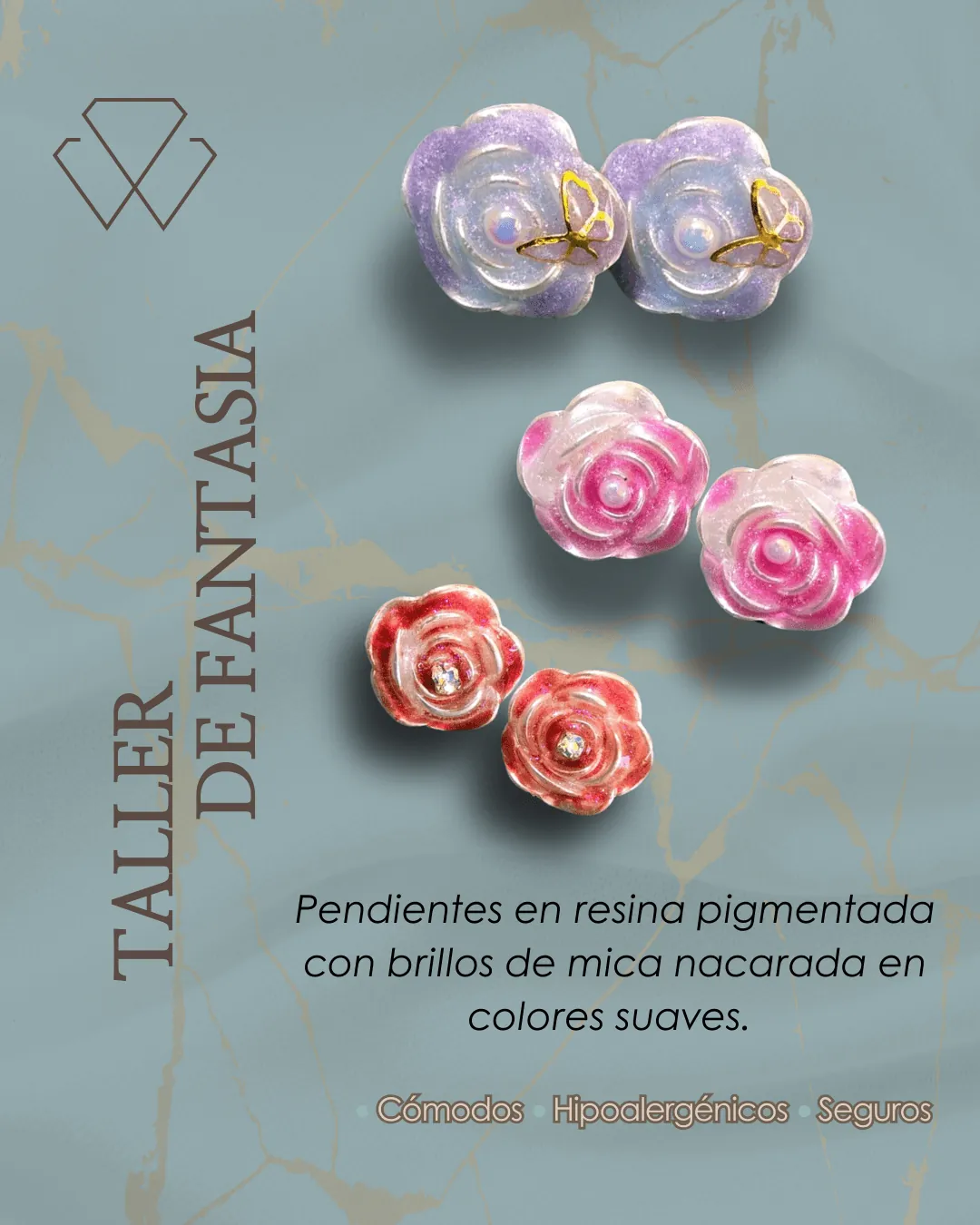 Pendientes de flor nacarada