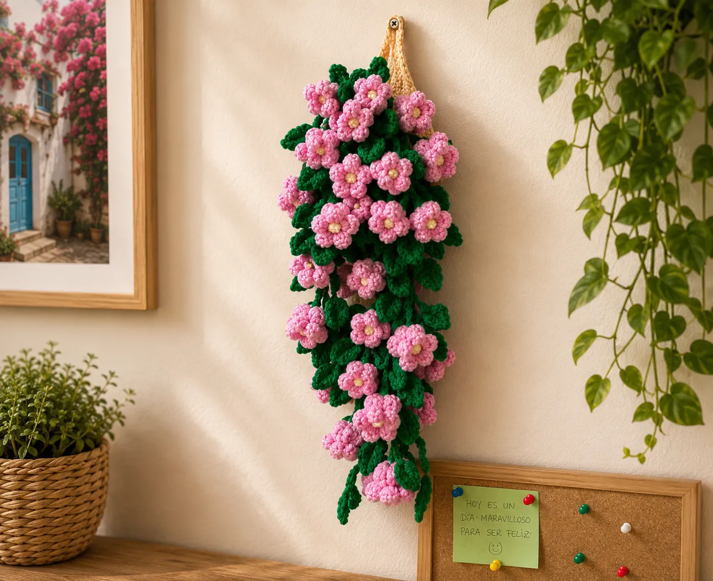 Maceta de flores crochet 