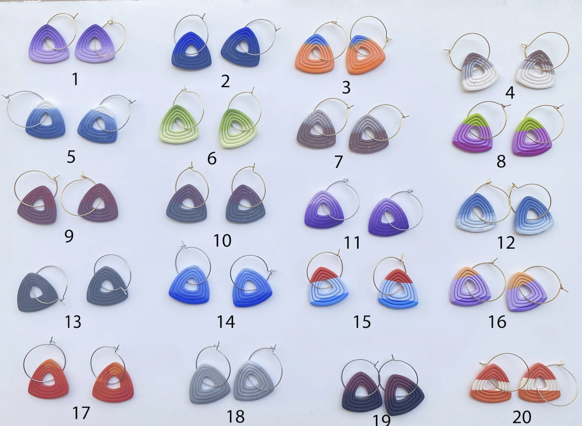 Pendientes de aro de arcilla polimérica texturizada. Colección Hera. - Imagen 3