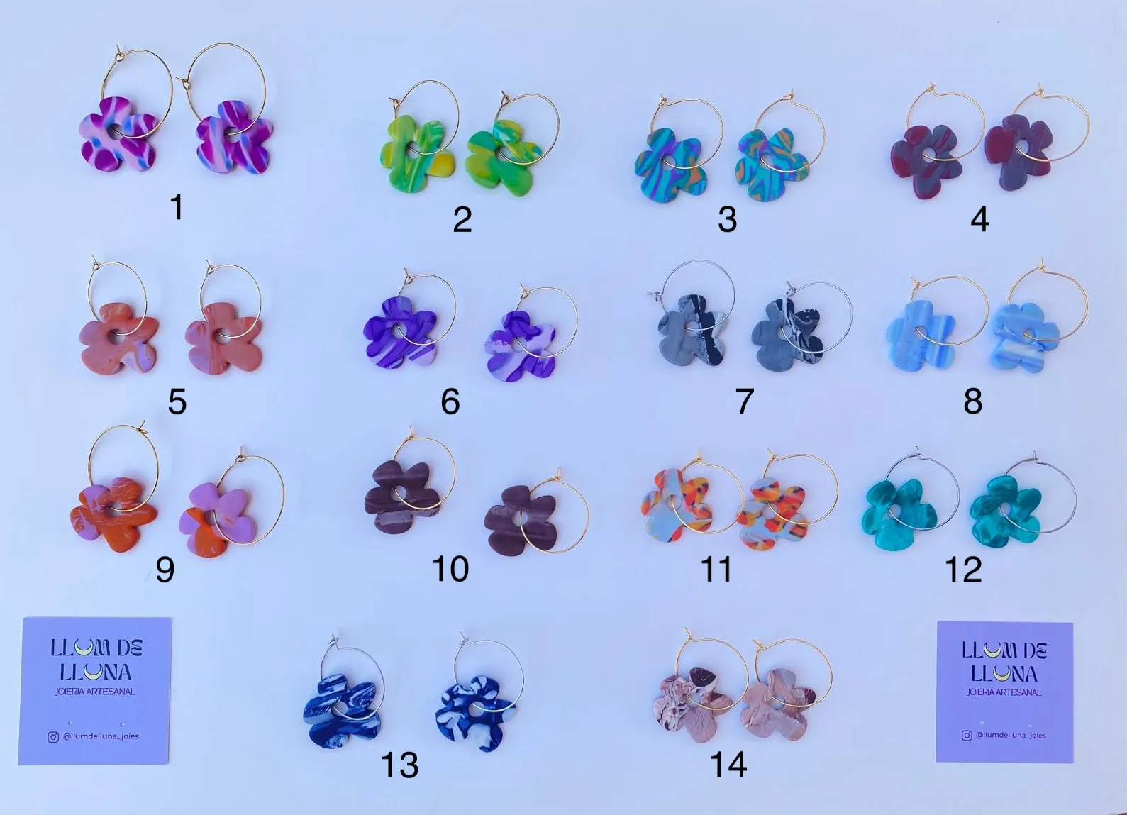 Pendientes de aro de arcilla polimérica, Colección Ceres. - Imagen 2