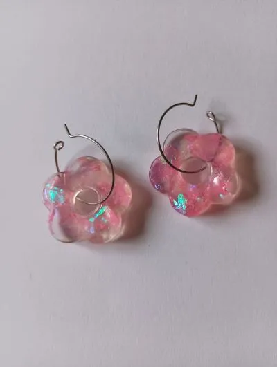 Pendientes Aro Flor Escamas