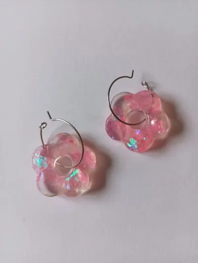 Pendientes Aro Flor Escamas - Imagen 3