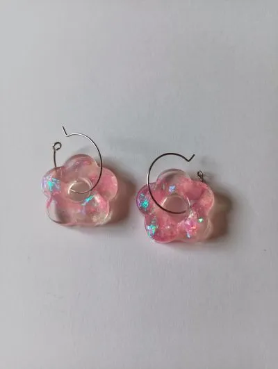 Pendientes Aro Flor Escamas - Imagen 4