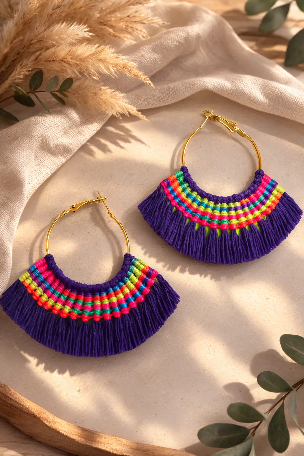 Pendientes abanico tribal