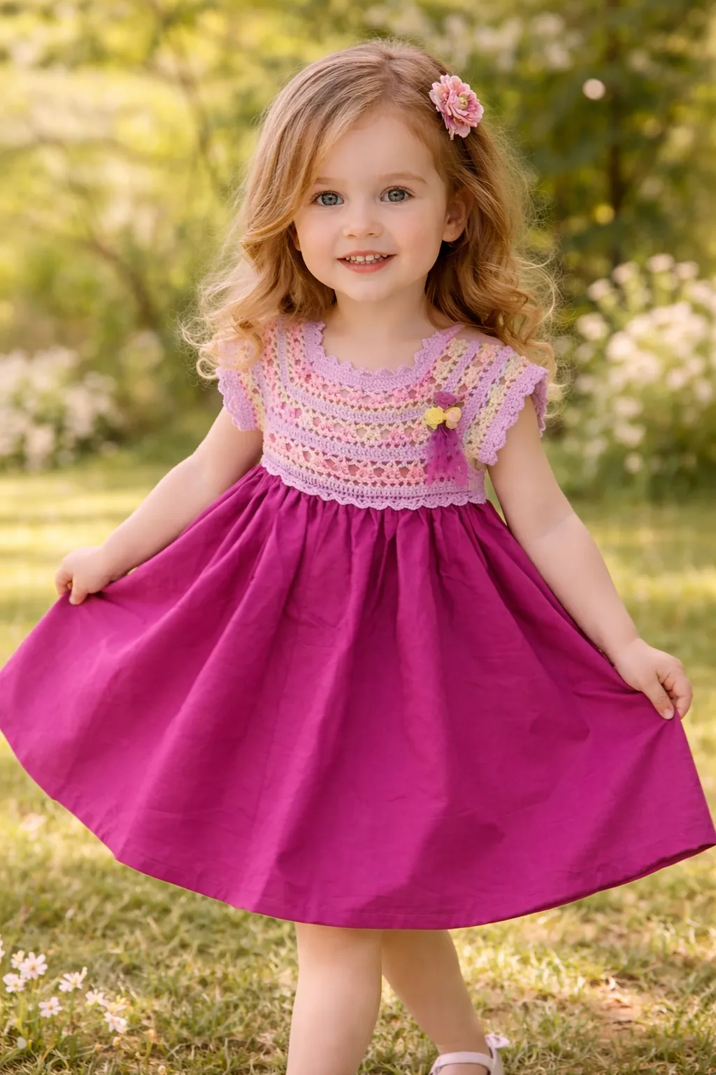 Vestido crochet elegance bebé 18 a 24 meses - Imagen 2
