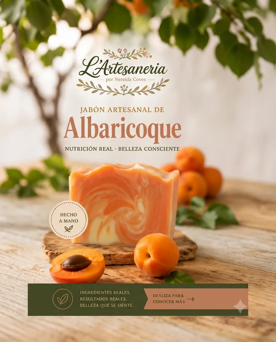 Jabón de aceite de albaricoque, arcilla rosa y aceite esencial de mandarina