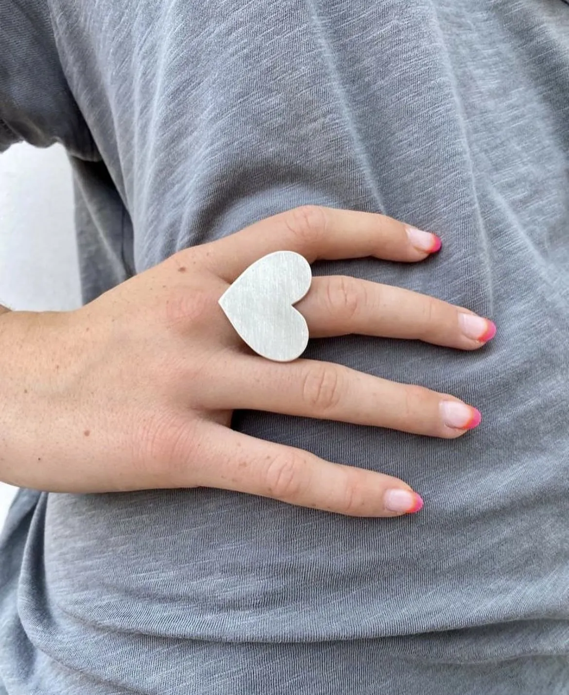 Anillo corazón de plata