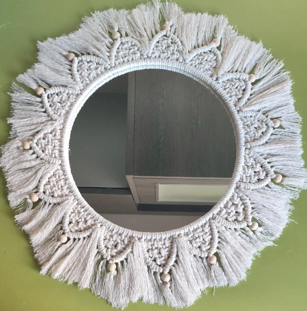 Espejo macramé hecho a mano - Imagen 4