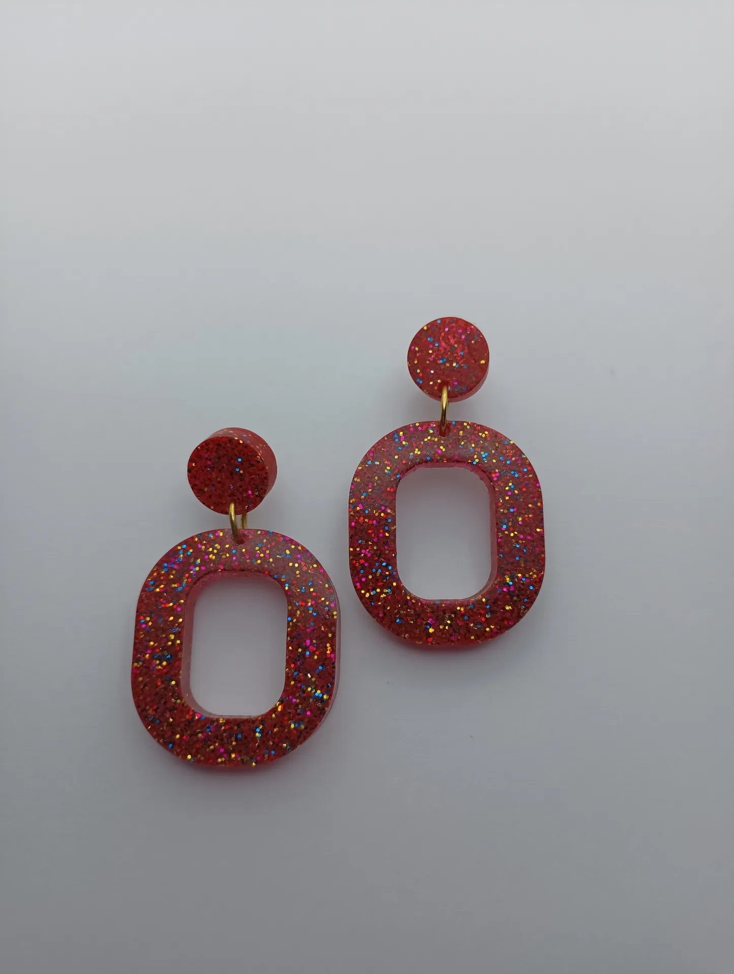Pendientes Ovalados Rojos - Imagen 5