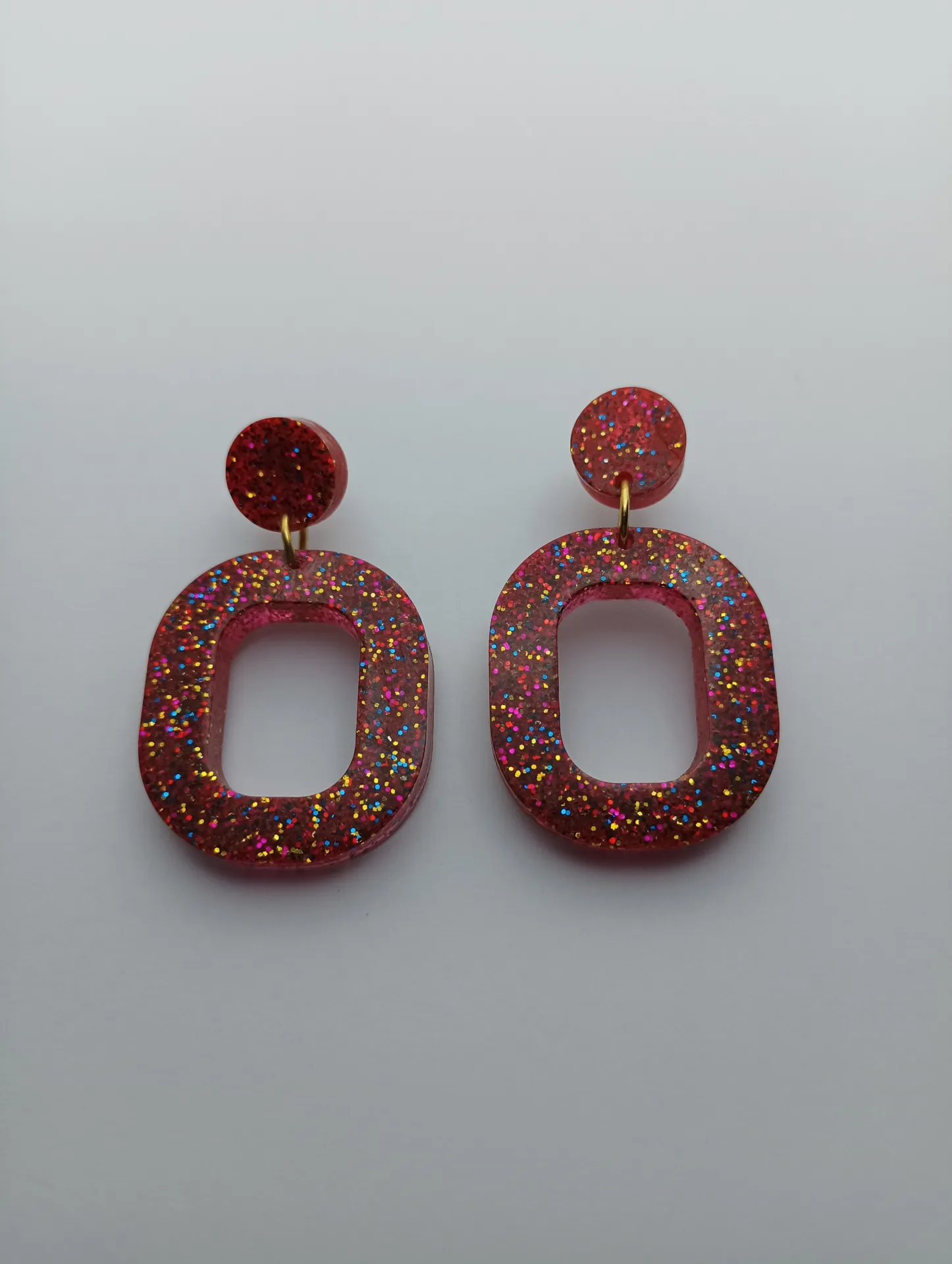 Pendientes Ovalados Rojos - Imagen 4