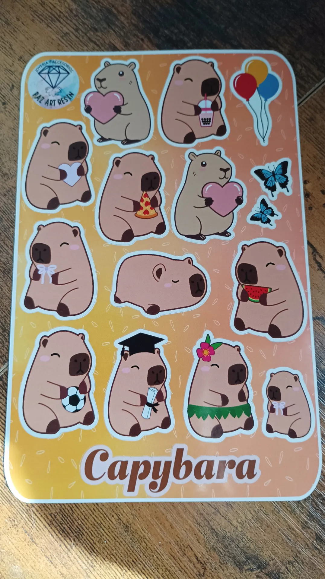 Lámina pegatinas Capybara