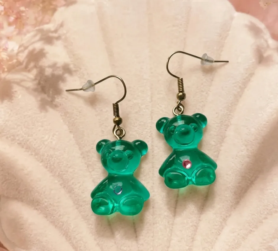 Pendientes Osito Gominola Verde Menta - Imagen 2