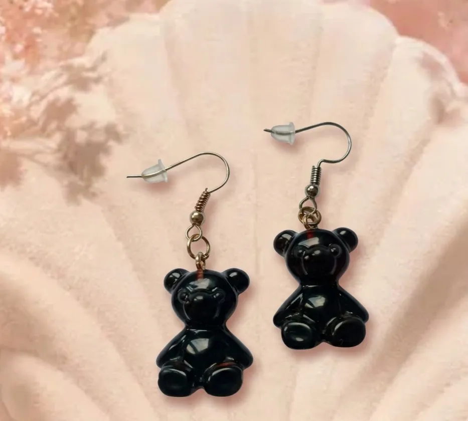 Pendientes Osito Gominola Negros - Imagen 2