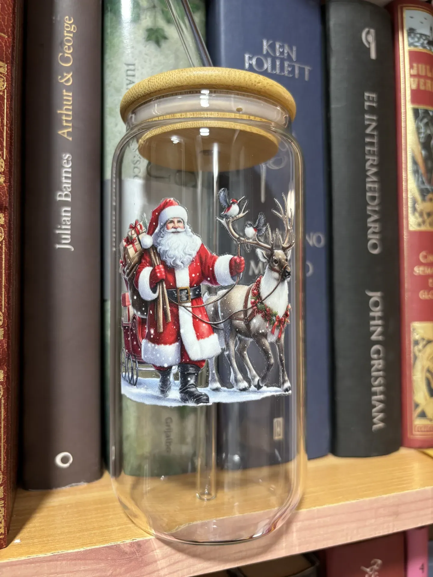 Vaso con pajita de cristal - Imagen 2