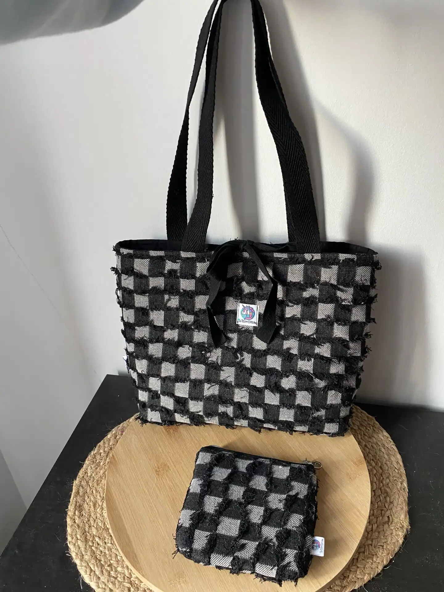 Bolso tela vaquera deshilachada - Imagen 2