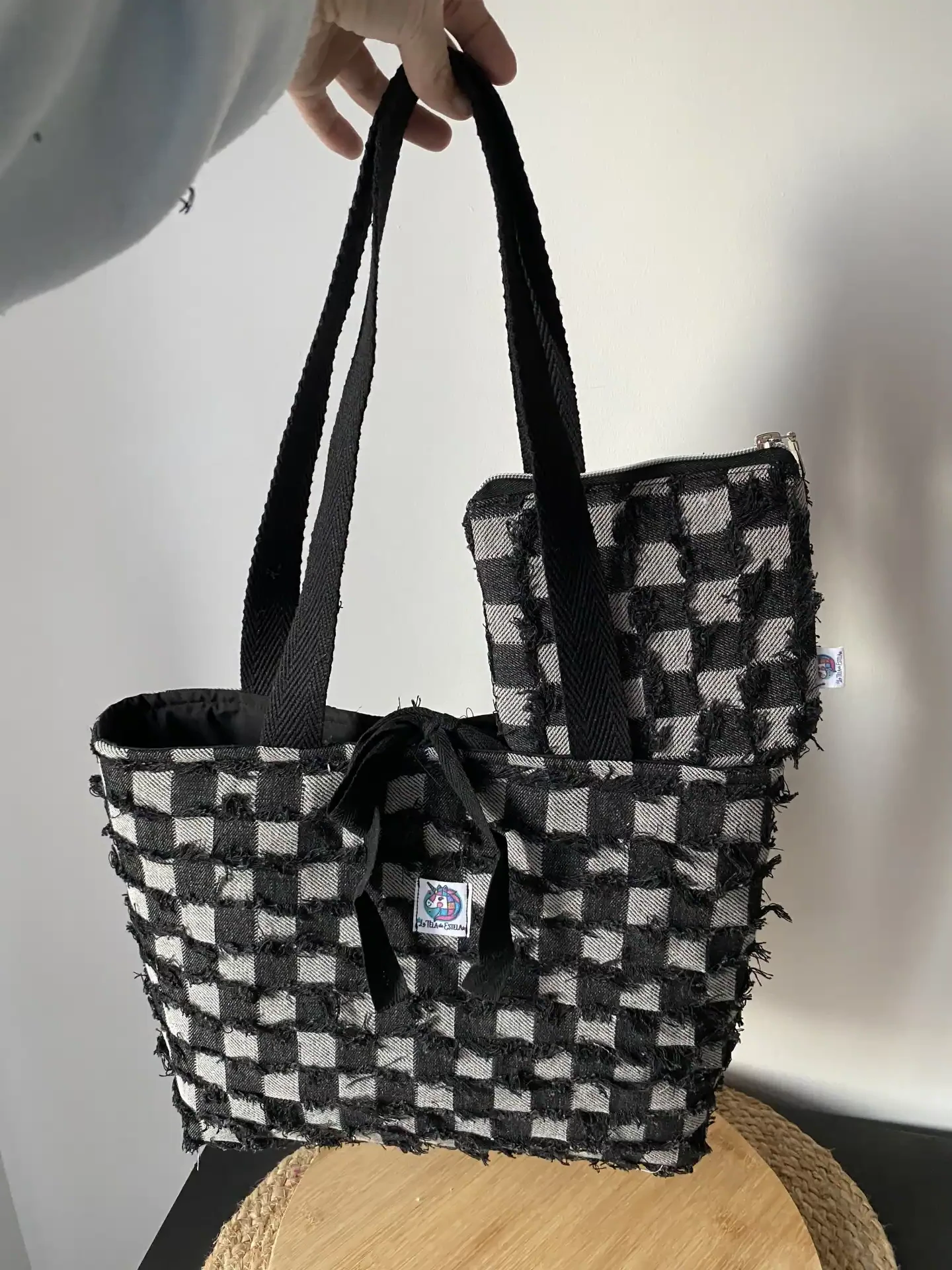 Bolso tela vaquera deshilachada - Imagen 3