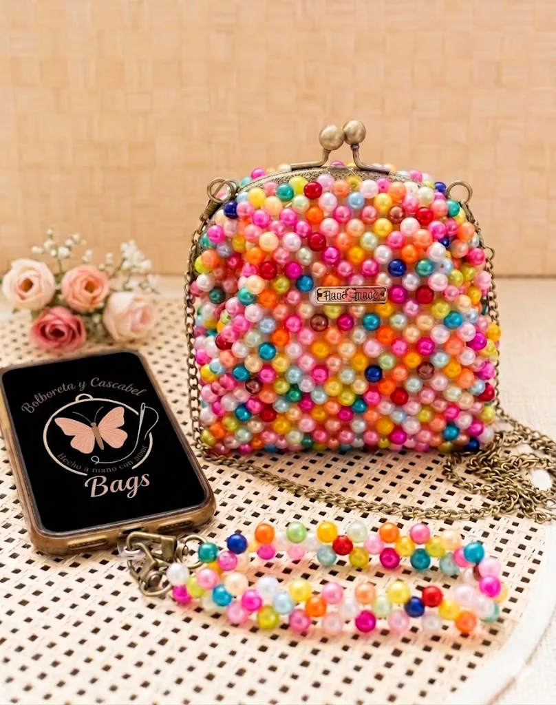 Mini bolso de perlas arcoíris - Imagen 5