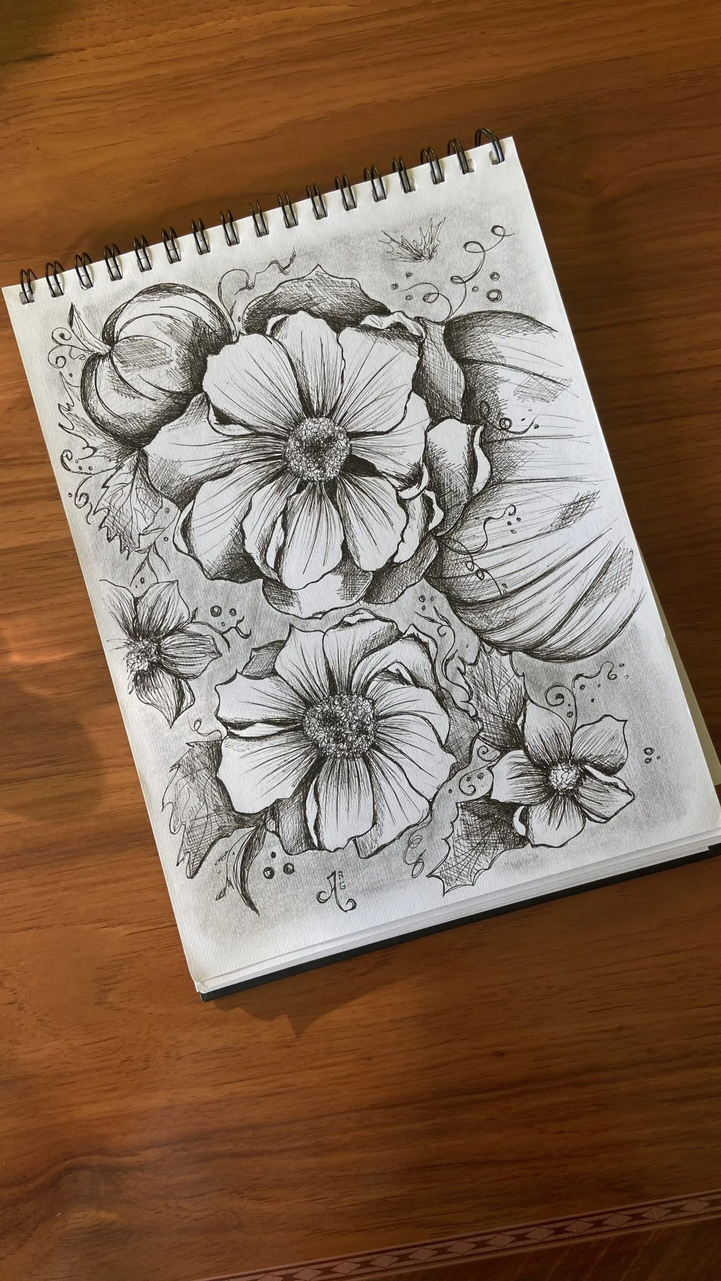 Flores con bolígrafo delineador