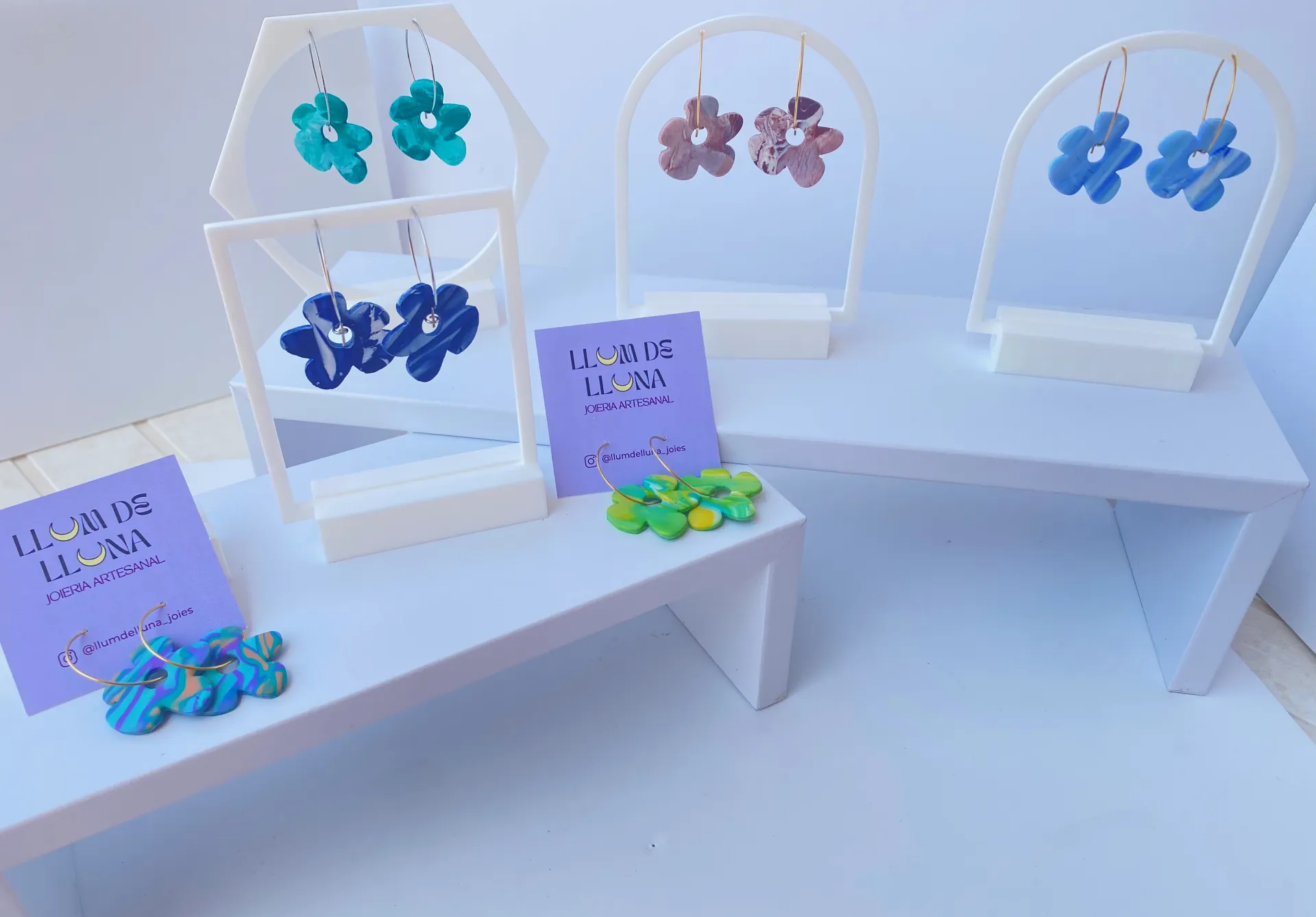 Pendientes de aro de arcilla polimérica, Colección Ceres. - Imagen 3