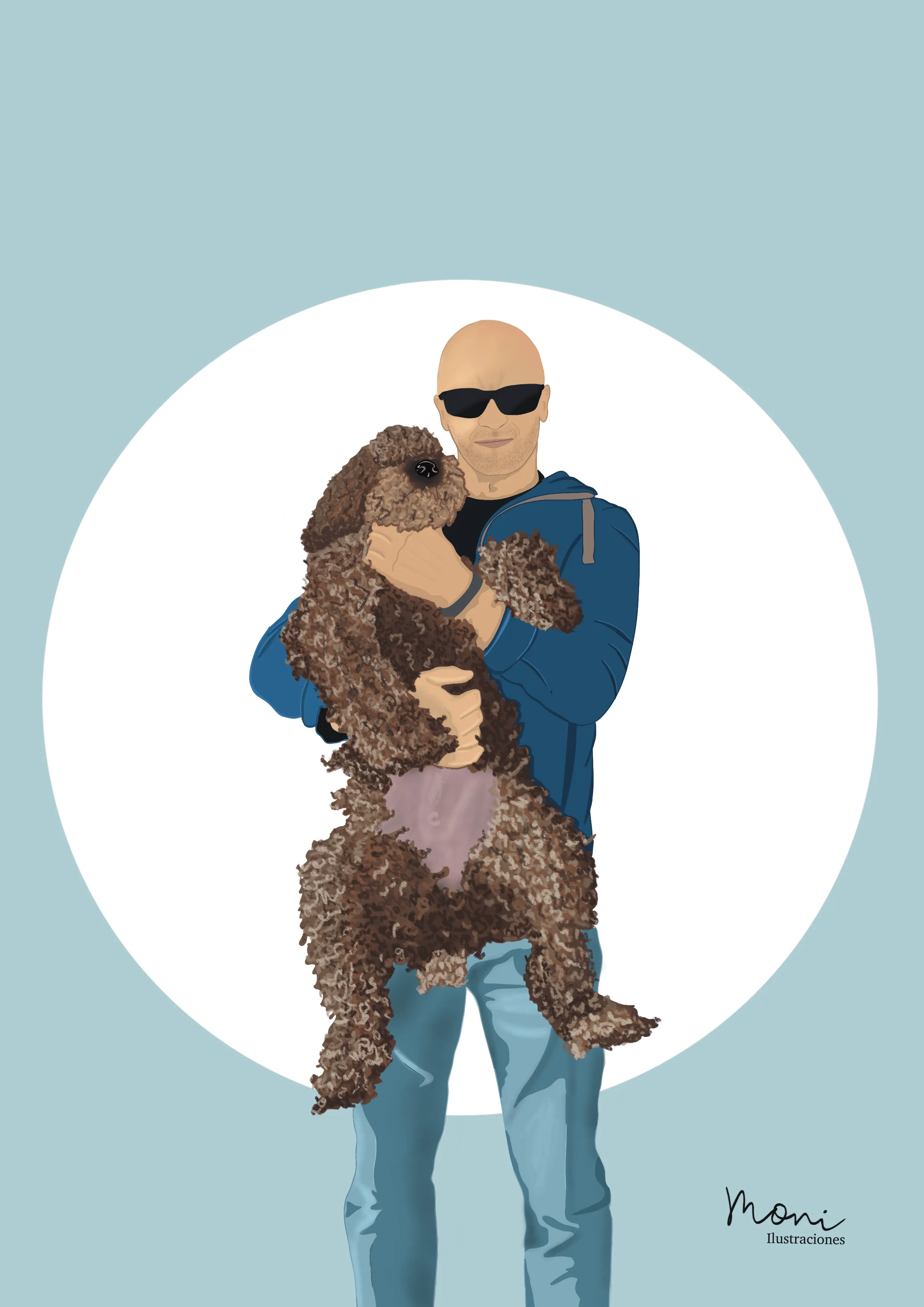 Ilustración minimalista personalizada (Personas y mascotas)