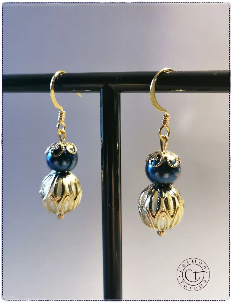 Pendientes perlas cristal - Imagen 3
