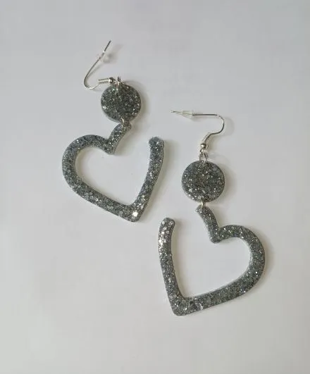 Pendientes "Silvered Heart" - Imagen 3